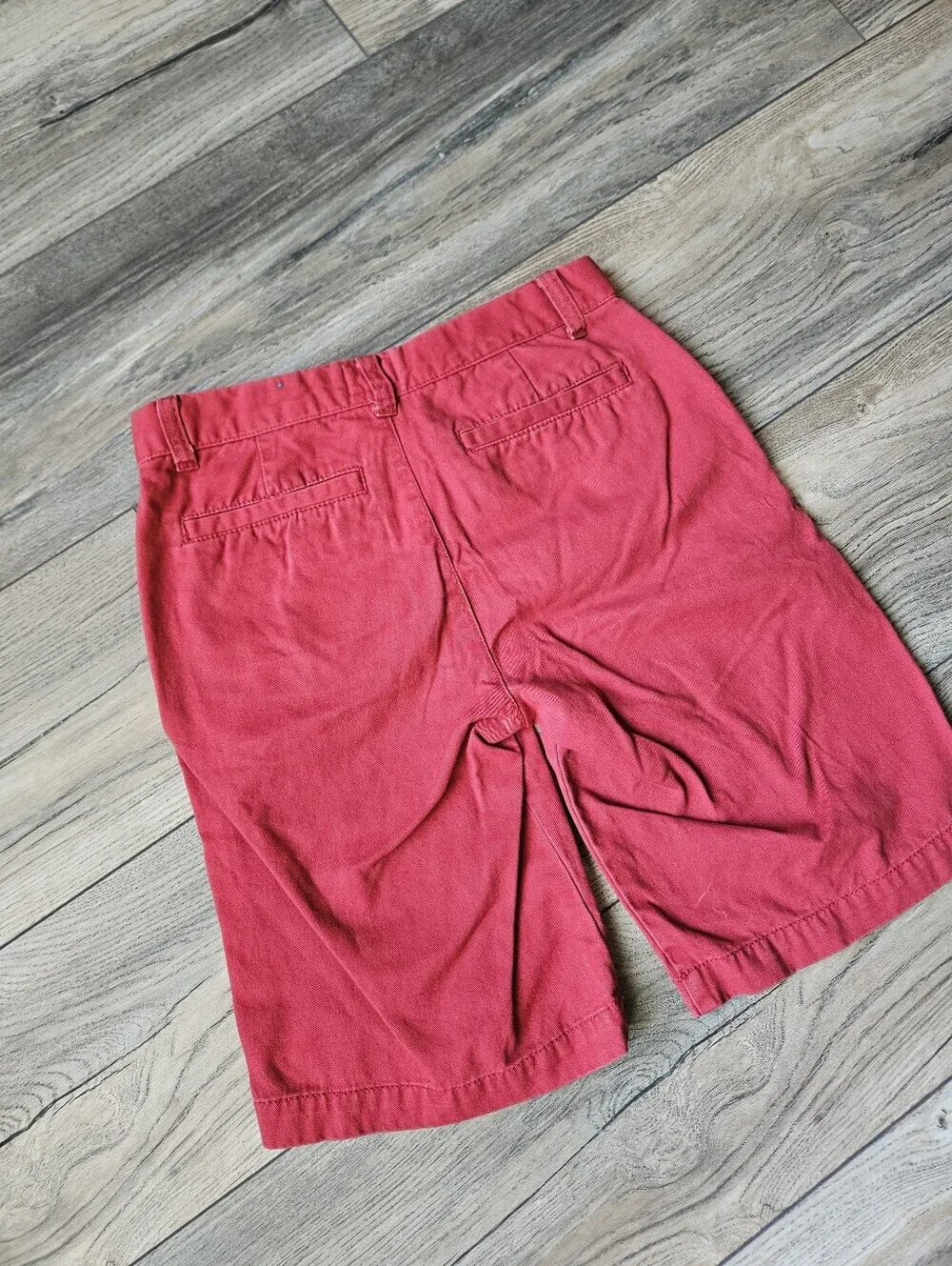 Kids Flat Front Shorts in Red